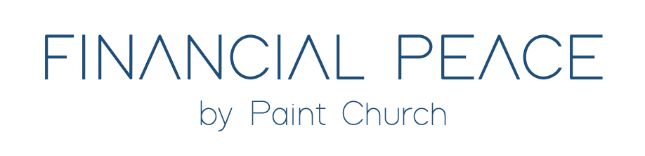 A blue and black logo for the paint church.