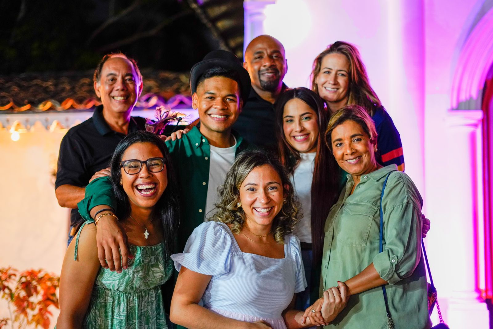 A group of people posing for the camera.